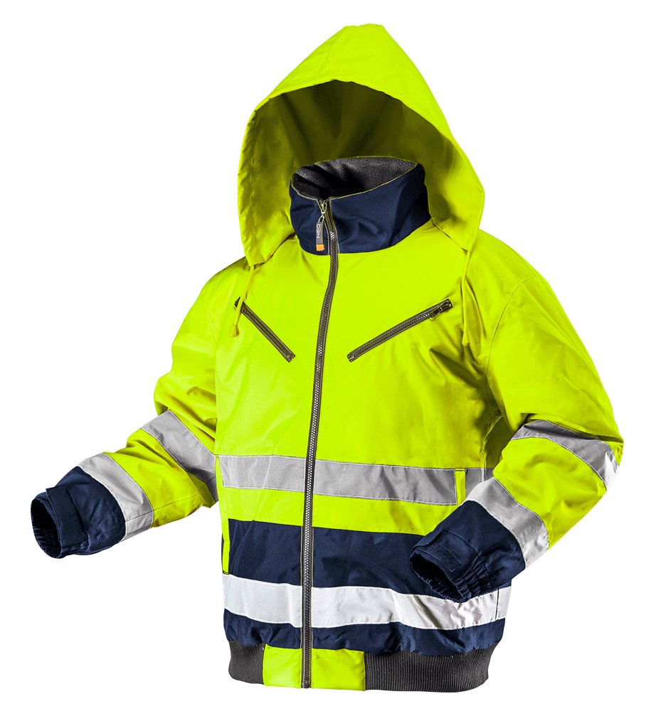 NEO TOOLS, Kurtka robocza ostrzegawcza ocieplana, żółta, rozmiar XL, 81-710-XL