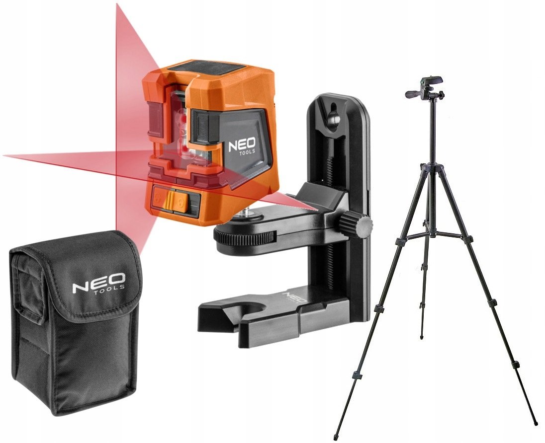 NEO Laser krzyżowy 15 m, z etui i uchwytem magnetycznym 75-101