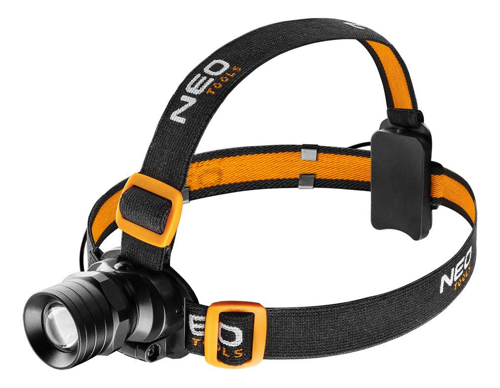NEO TOOLS, Latarka czołowa bateryjna 250 lm, zoom, CREE XPE, 3xAAA, 99-201