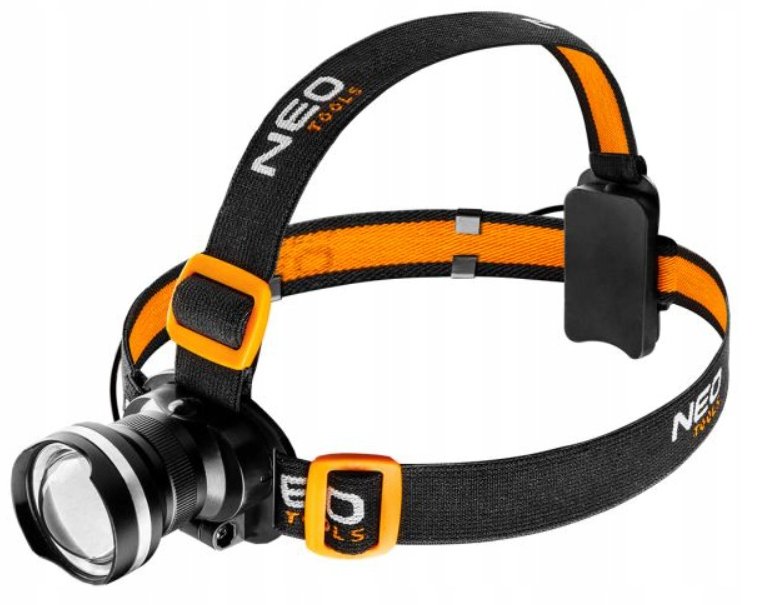 NEO TOOLS, Latarka czołowa bateryjna 400 lm, zoom, CREE R5, 3xAAA, 99-200