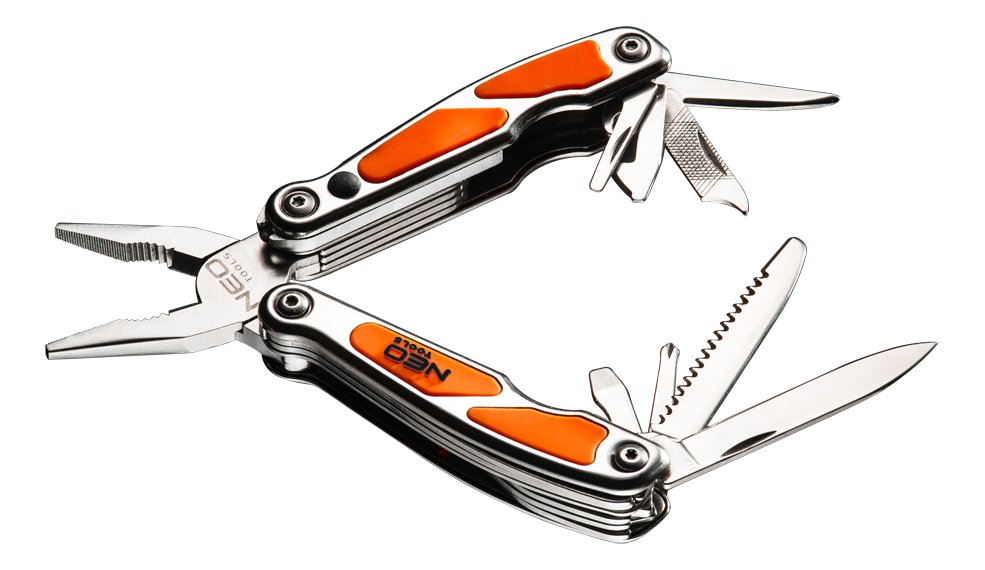 NEO TOOLS, Narzędzie wielofunkcyjne mini, z LED, zestaw 10 elementów, 01-027