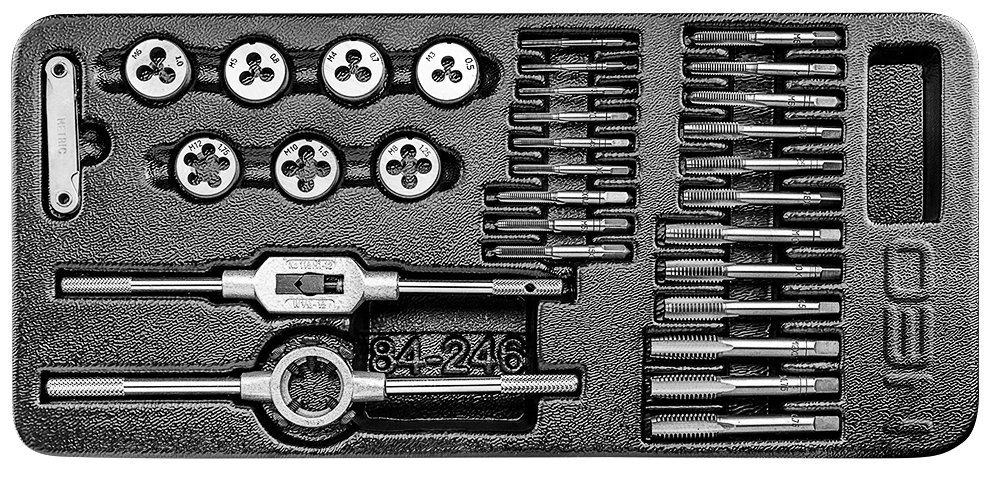NEO TOOLS, Narzynki i gwintowniki, zestaw 31 szt., wkładka, 84-246