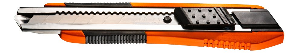 NEO TOOLS, Nóż z ostrzem łamanym 18 mm, gumowane wykończenie, 63-060