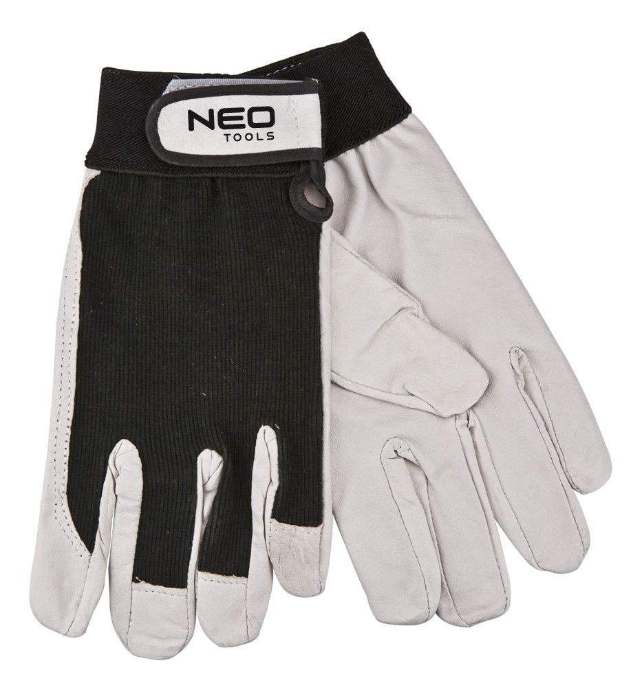 NEO TOOLS, Rękawice robocze, skóra świńska licowa, z rzepem, 10', 97-603