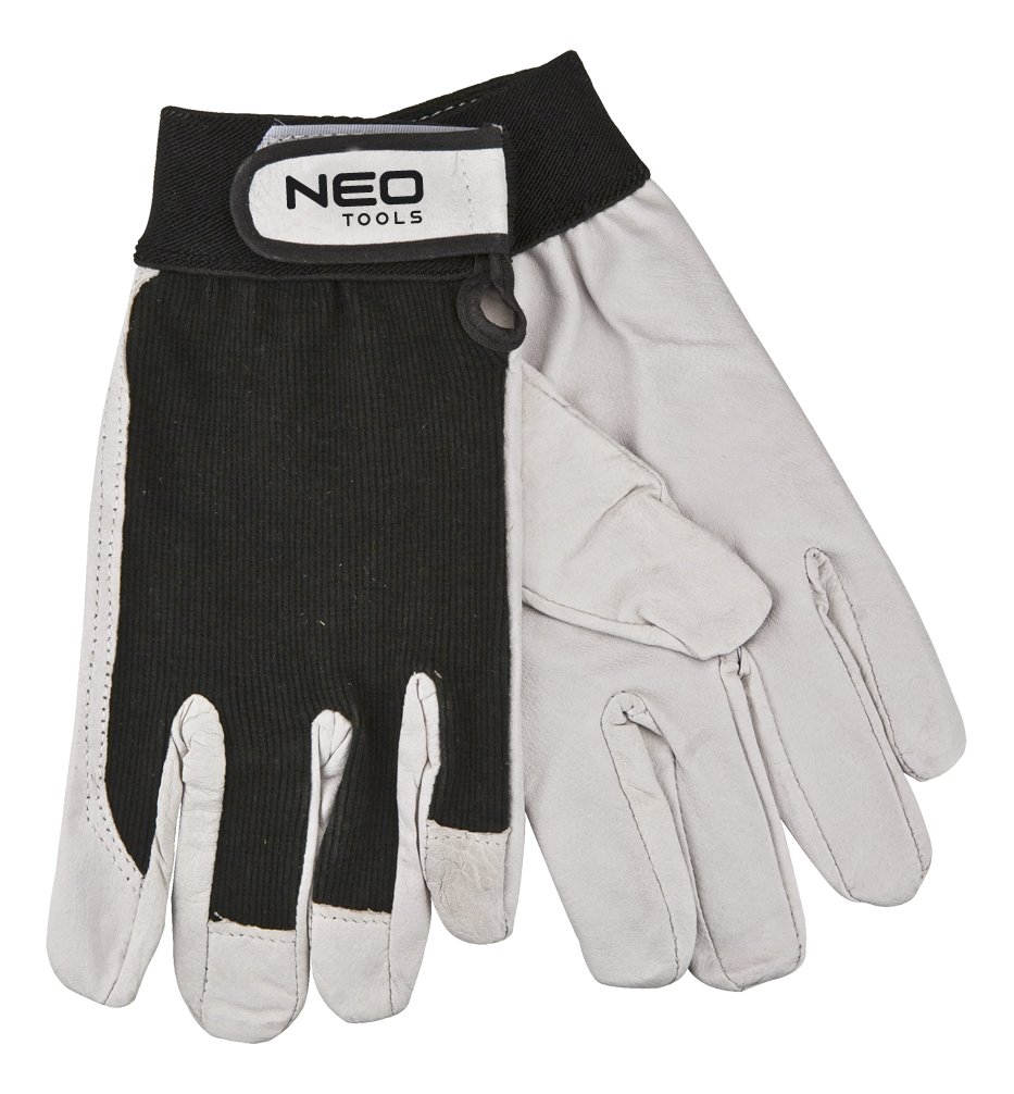 NEO TOOLS, Rękawice robocze, skóra świńska licowa, z rzepem, 8', 97-604