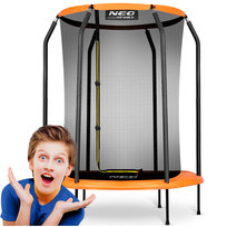 Neo-Sport, Trampolina dla dzieci do ogrodu i domu z wewnętrzną siatką, 152 cm 5ft