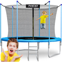 Neo-Sport, Trampolina ogrodowa z siatką wewnętrzną i drabinką, 10 ft/312 cm