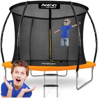 Neo-Sport, Trampolina ogrodowa z siatką wewnętrzną i drabinką, 10 ft/312 cm