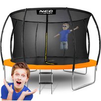Neo-Sport, Trampolina ogrodowa z siatką wewnętrzną i drabinką, 12 ft/374 cm