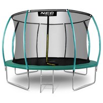 Neo-Sport, Trampolina ogrodowa z siatką wewnętrzną i drabinką, 12 ft/374 cm