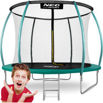 Neo-Sport, Trampolina ogrodowa z siatką wewnętrzną i drabinką, 8 ft/252 cm