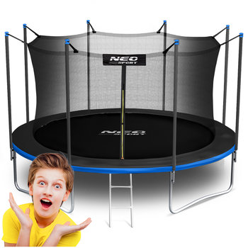 Neo-Sport, Trampolina ogrodowa z siatką zewnętrzną i drabinką, 12 ft/374 cm - Neo-Sport