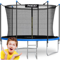 Neo-Sport, Trampolina ogrodowa z siatką zewnętrzną i drabinką, 8 ft/252 cm