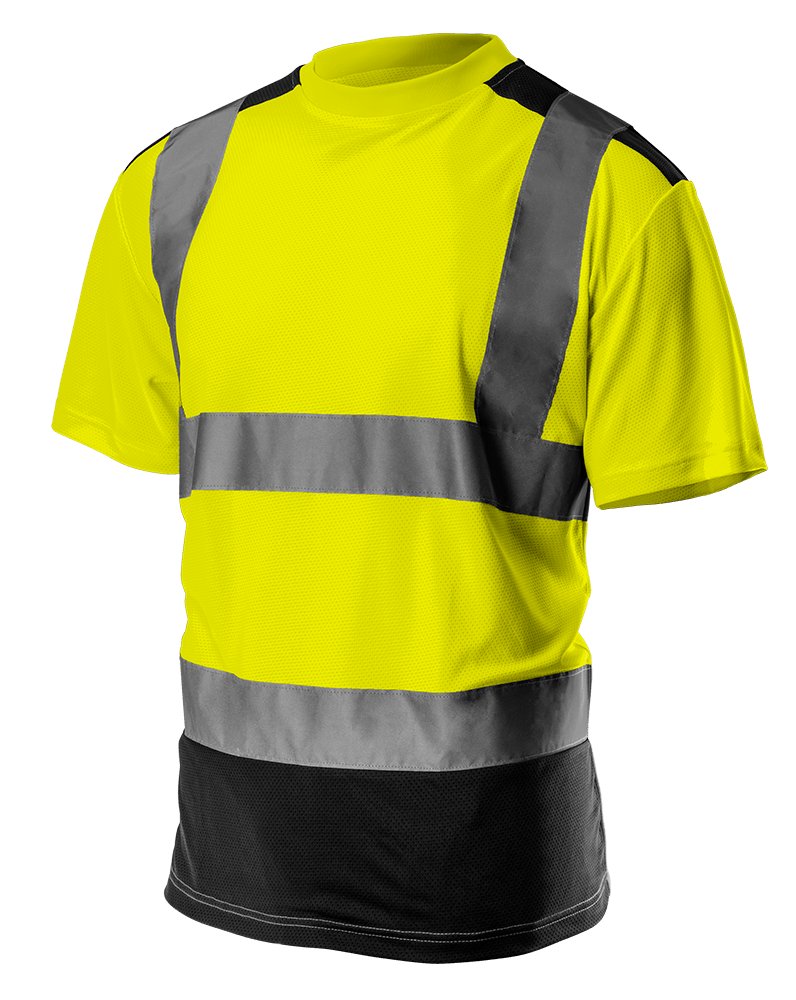 NEO TOOLS, T-shirt ostrzegawczy, ciemny dół, żółty, rozmiar S, 81-730-S