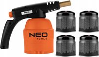 NEO TOOLS, Lampa lutownicza gazowa na naboje 190 g + 4 naboje gazowe nabijane, 20-045