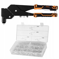 NEO TOOLS Nitownica wielopołożeniowa do nitów stalowych i alu +zestaw nitów