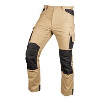 NEO TOOLS, Spodnie robocze Mix&Match, Canvas, wzmocnienia z Cordury, beżowo-czarne, rozmiar L, 81-350-3-L