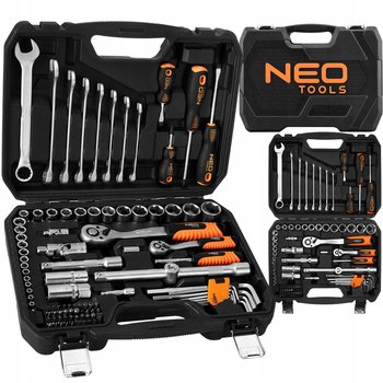 NEO TOOLS Zestaw Kluczy Nasadowych 100 el. 1/2" 1/4" Walizka Stal CrV - GTX Poland