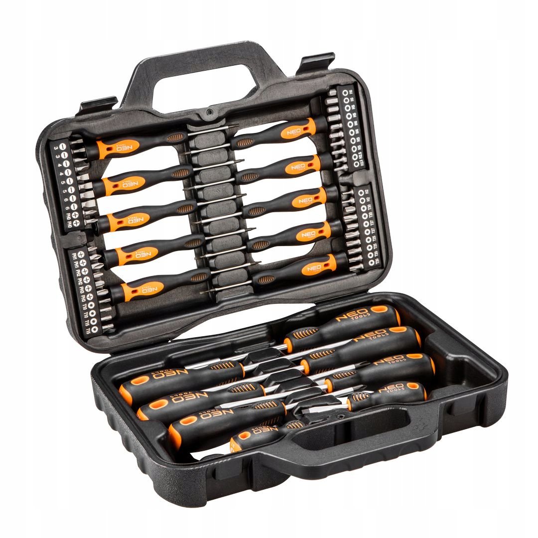 NEO TOOLS, Zestaw wkrętaków i końcówek wkrętakowych, 58 szt., 04-211