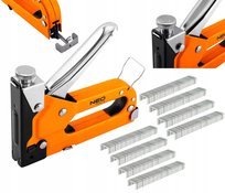 NEO TOOLS Zszywacz Tapicerski Metalowy 3w1 TAKER 4-14 mm + ZSZYWKI 2000 SZT