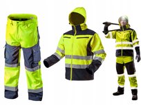 NEO - ZESTAW Kurtka Robocza Softshell + Spodnie Softshell Ostrzegawcze r.M