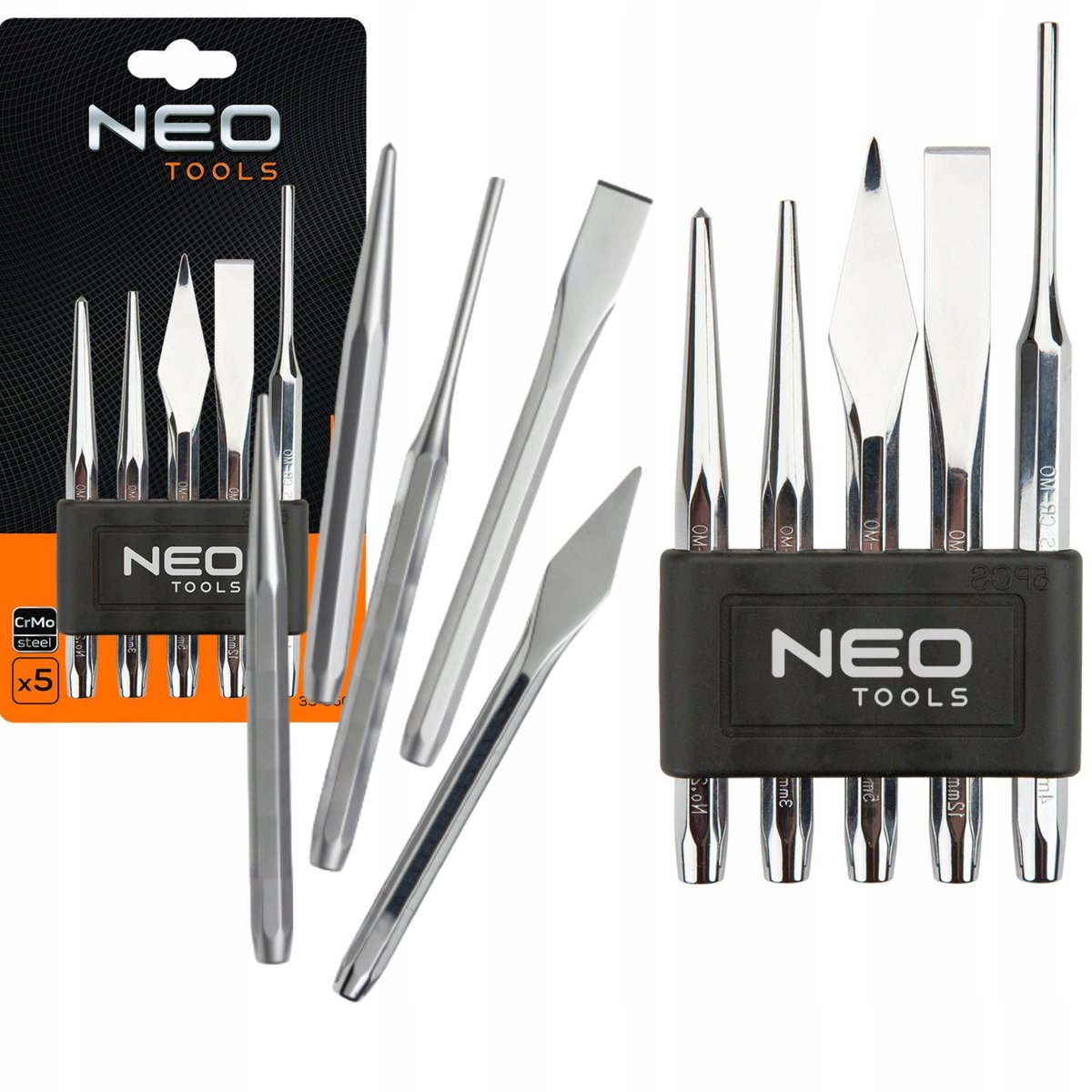 NEO TOOLS, Zestaw wybijaków i przecinaków, 5 szt., 33-060