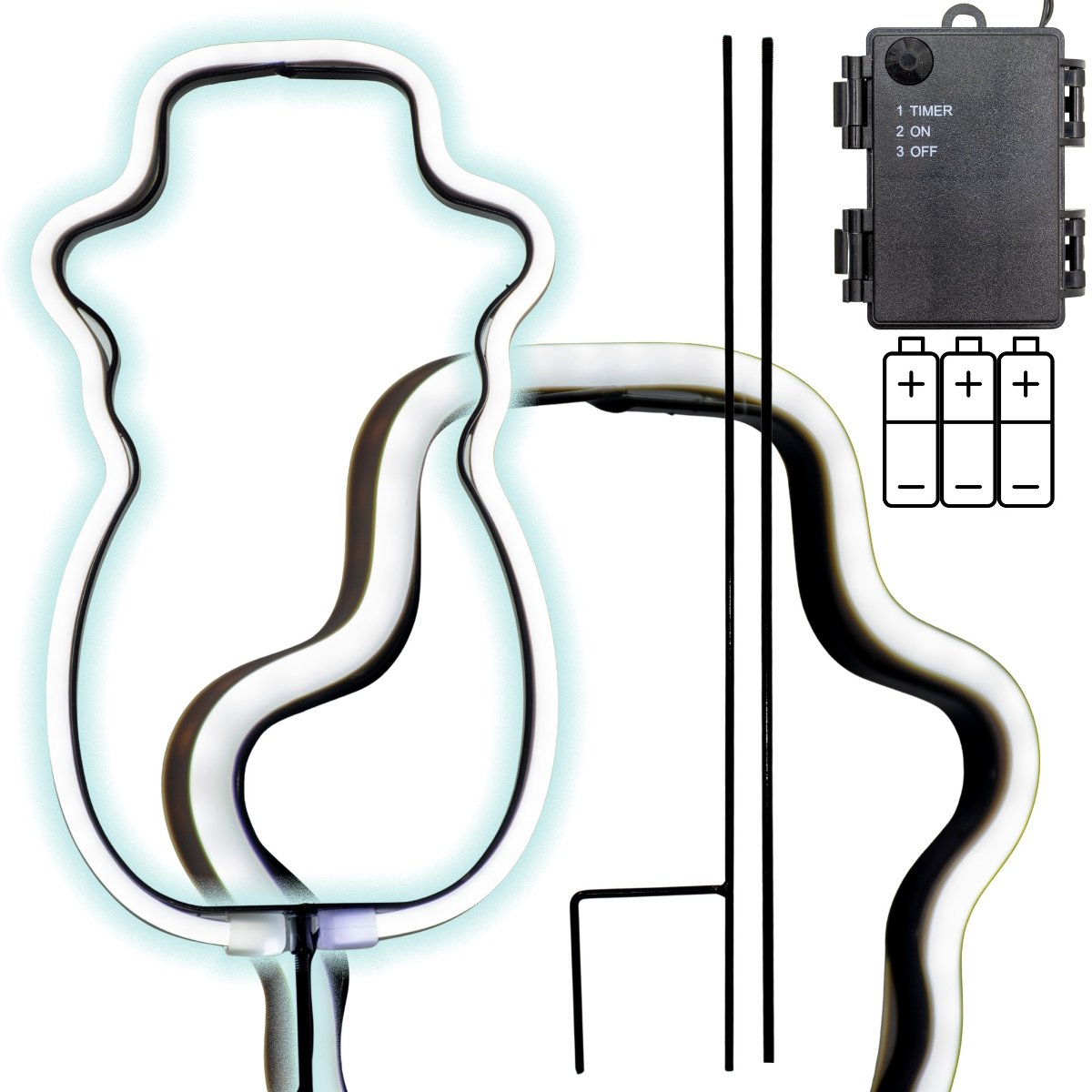 NEON BAŁWAN BIAŁY 81 LED NA BATERIE 14,5x96CM LUCA