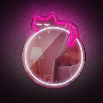 Neon MIRROR LED ŚPIĄCY KOT róż biały FMNE03 Forever Light - TelForceOne S.A.