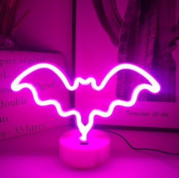 Neon na podstawce LED Nietoperz Na baterie / USB - brak  danych