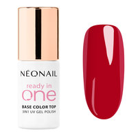 NEONAIL 3w1 Lakier Hybrydowy RIO: ONE BERRY RED 12 szybkie mani pedi 7,2 ml NEONAIL