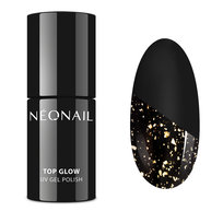 NEONAIL Top Hybrydowy TOP GLOW GOLD FLAKES 7,2 ml