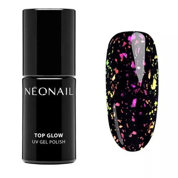 NEONAIL Top Hybrydowy Top Glow ROSE Aurora Flakes 7,2 ml - NEONAIL