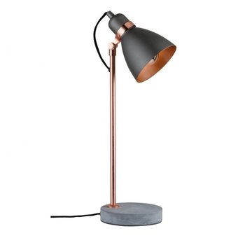 Neordic Orm Lampa stołowa max. 1x20W E27 230V Szary/Miedziany Metal/Beton - PAULMANN