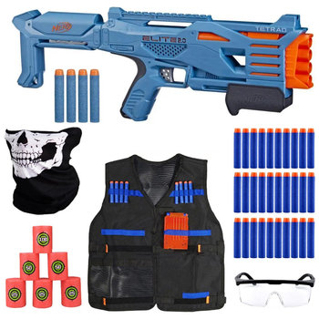 Nerf Elite 2.0 Tetrad QS-4 F5026 + Cele + 30 Strzałek + Bandana + Okulary + Kamizelka - Nerf