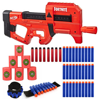 Nerf Fortnite Compact SMG czerwony F4106 + 30 strzałek + opaska + cele - Nerf