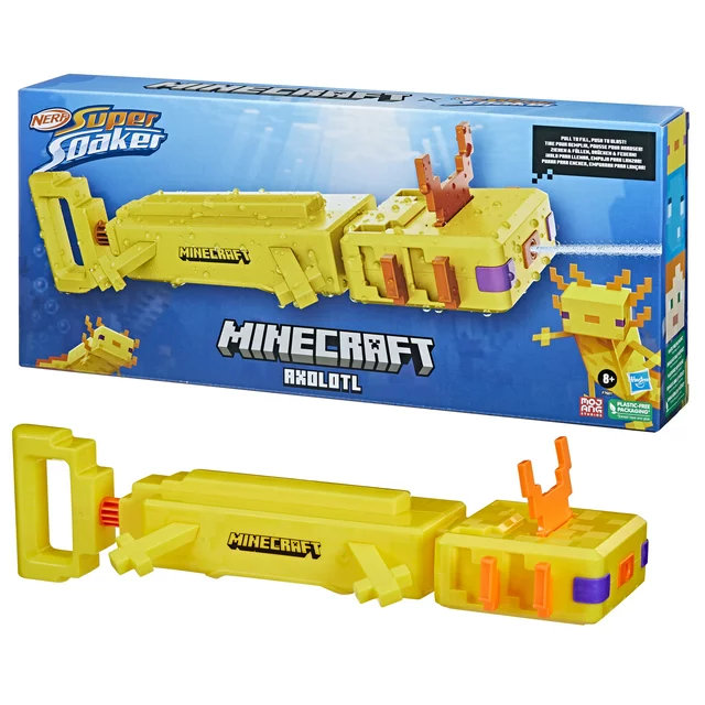 Zdjęcia - Broń zabawkowa NERF Super Soaker Minecraft Axolotl F7601 