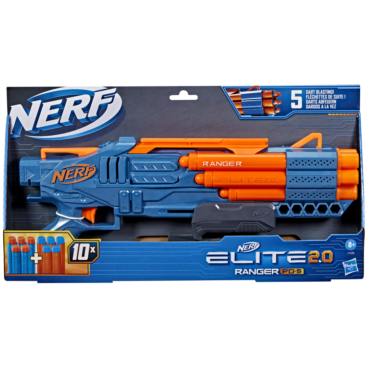 Фото - Іграшкова зброя Hasbro Nerf, wyrzutnia Elite 2.0 Ranger PD-5 +10 strzałek, F4186 