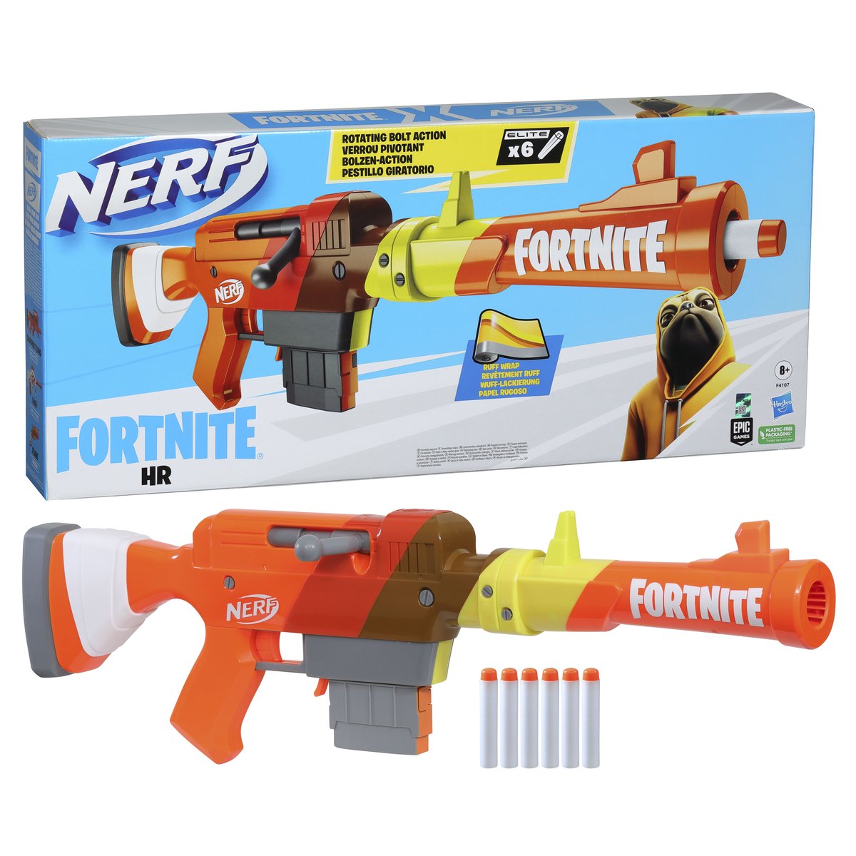 Zdjęcia - Broń zabawkowa Hasbro Nerf x Fortnite, wyrzutnia automat HR + 6 strzełek, F4107 