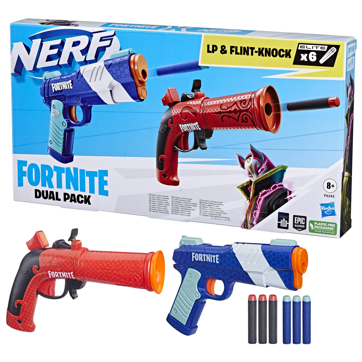 Nerf Fortnite トイガンセット Nerf x Fortnite, wyrzutnia Dual Pack + 6 strzałek, F6243
