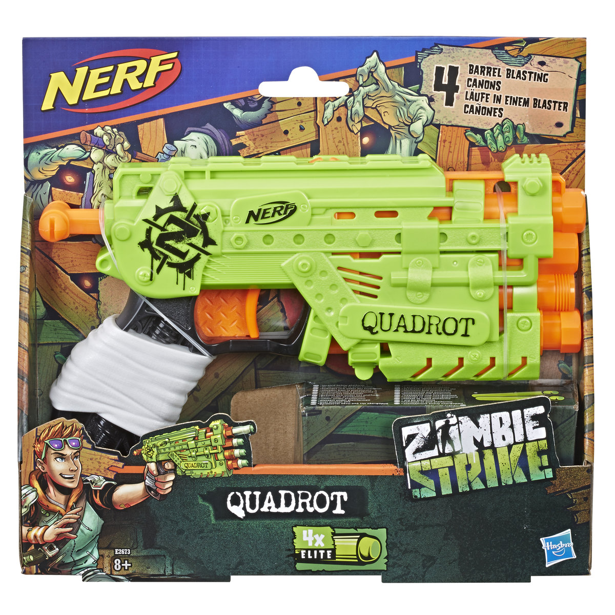Фото - Іграшкова зброя Hasbro NERF, Zombie Quadrot, wyrzutnia 