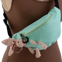 Nerka Saszetka Biodrowa Dla Dziewczynek Królik Z Dzianiny Zielona