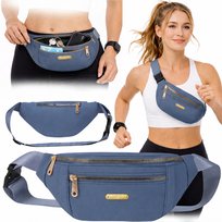 Nerka Saszetka Damska Sportowa Torebka na Ramię Crossbody Biodrówka Niebieska Imiti