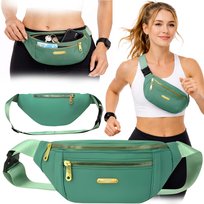 Nerka Saszetka Damska Sportowa Torebka Na Ramię Crossbody Biodrówka Zielona Imiti