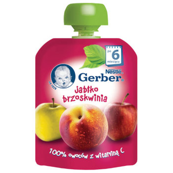 Nestle, Deserek w tubce pouche, jabłko-brzoskwinia, 6m+, 90 g - Nestle