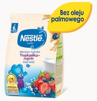 Nestle, Kaszka mleczno-ryżowa truskawka jagoda dla niemowląt po 6 miesiącu, 230 g