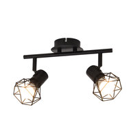 NETTLIFE 2 E14 Vintage Czarny 350° Regulowane Światło Punktowe Sufitowe Industrialne Retro dla Korytarza Salonu Sypialni Kuchni Jadalni