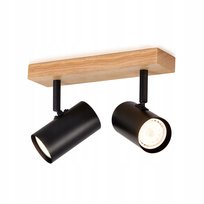 NETTLIFE 2 GU10 czarne drewniane plafony punktowe sufitowe 350° regulowane w stylu retro przemysłowym dla salonu sypialni kuchni korytarza jadalni