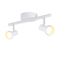NETTLIFE 2-płomieniowy reflektor sufitowy nowoczesny design biały GU10 metalowy reflektor 350° regulowany reflektor sufitowy