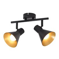 NETTLIFE 2 Punkty Światło sufitu kuchni Czarne 2 Żarówki E14 Vintage 330° Obrót przemysłowy retro metalowy dla wejścia biura