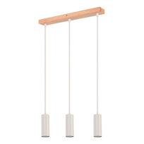 NETTLIFE 3-Light Lampa wisząca do jadalni, drewno - Vintage GU10 Lampa wisząca